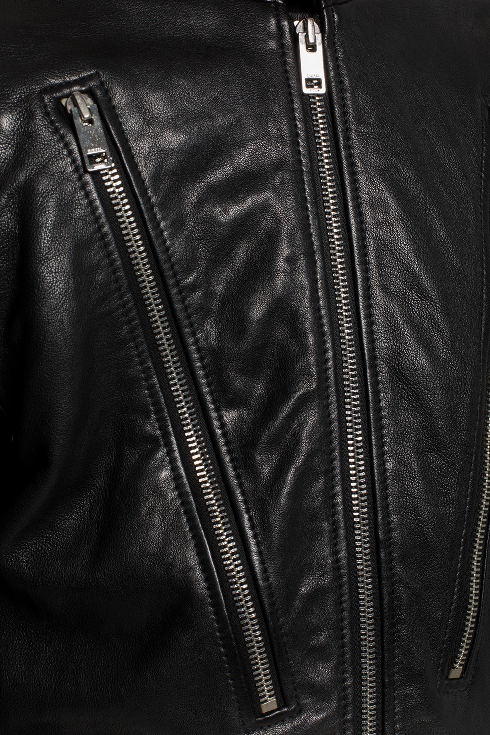 Diesel Leather jacket with pockets | Men's Clothing | Vitkac